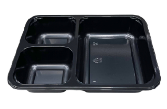CPET tray 3-grid from DisposablesInc.com. The best import service in China. Import your disposable items and products from us.
